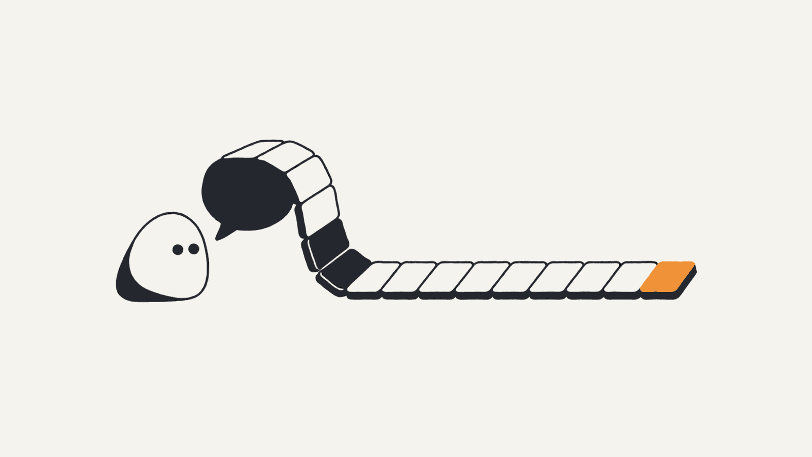 A voice request travelling a conveyor and coming out as a neat row of code-change tiles, illustrating how a spoken instruction becomes a reviewable diff